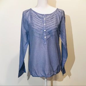 4/$20 Ann Taylor Loft blue peasant blouse